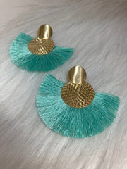 Laguna Breeze Tassel Oorbellen – Mintgroen & Goud