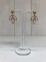 Aurélia Crystal Leaf Oorbellen – Goud & Zirkonia