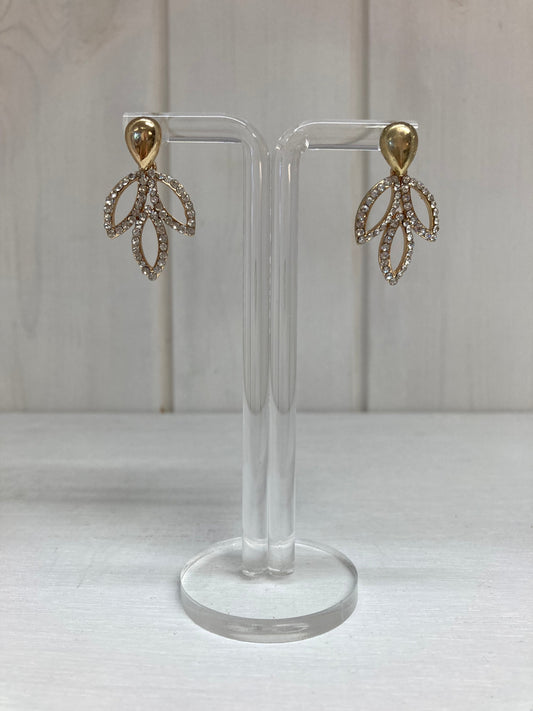 Boucles d'oreilles Aurélia Feuille de Cristal – Plaqué or et oxyde de zirconium