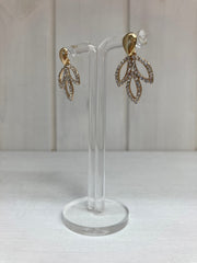 Aurélia Crystal Leaf Oorbellen – Goud & Zirkonia