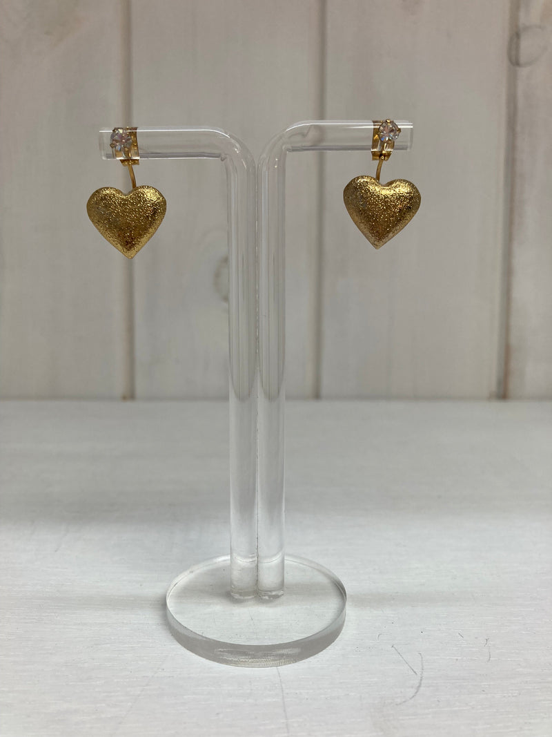Boucles d'oreilles cœur martelé doré – Cœur doré de luxe