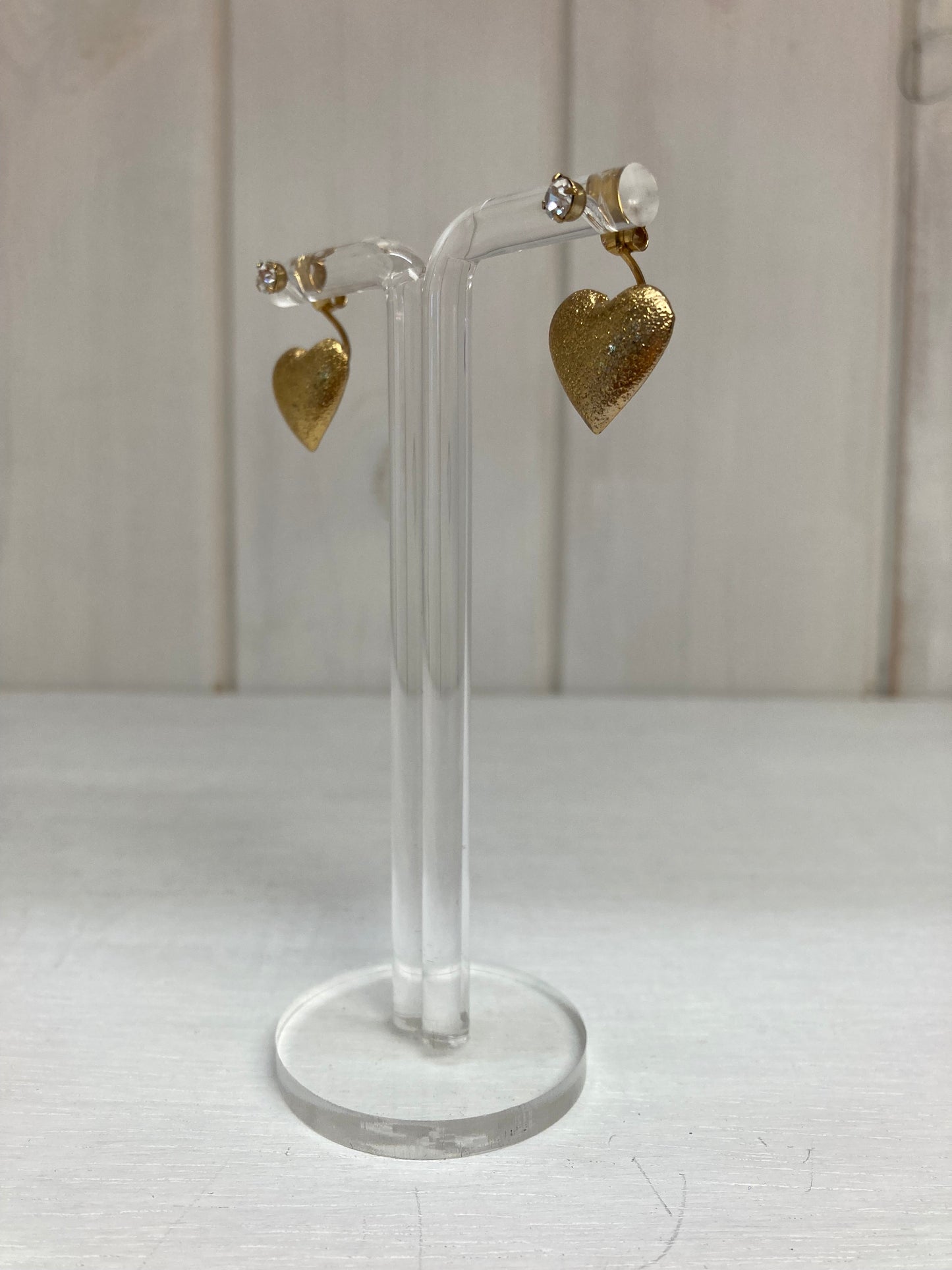 Golden Heart Luxe Oorbellen – Gehamerd Hart Goud