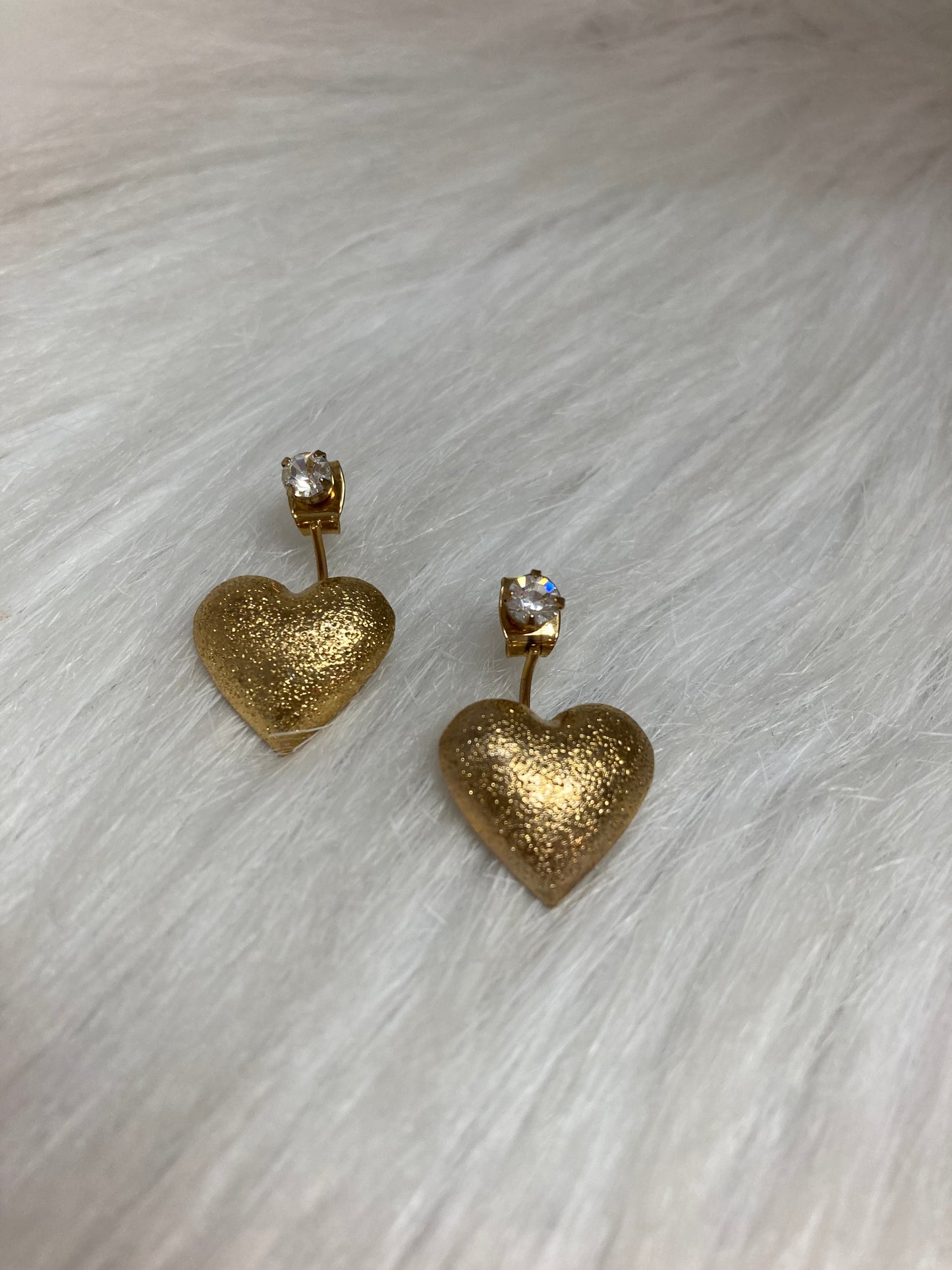 Golden Heart Luxe Oorbellen – Gehamerd Hart Goud