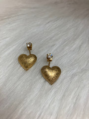 Golden Heart Luxe Oorbellen – Gehamerd Hart Goud