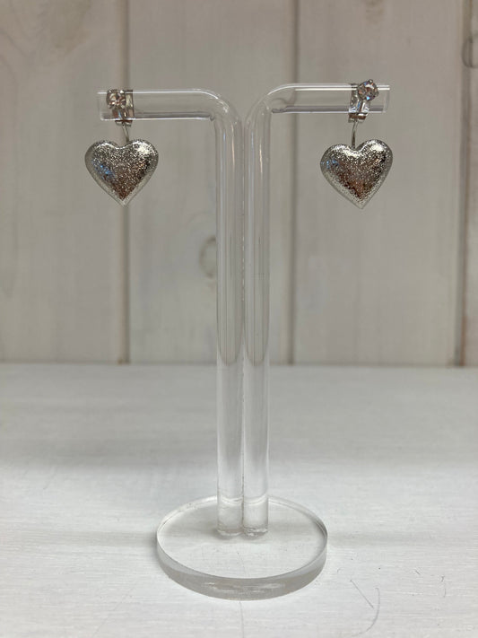 Boucles d'oreilles Cœur d'argent luminescent – Cœurs luxueux avec cristal