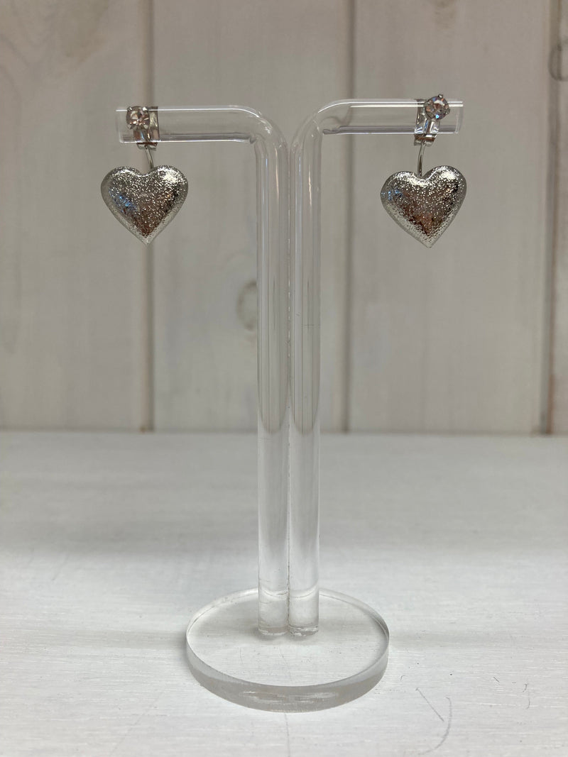 Boucles d'oreilles Cœur d'argent luminescent – Cœurs luxueux avec cristal