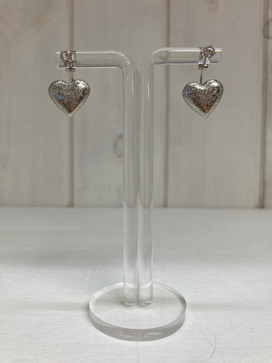 Silver Heart Glow Oorbellen – Luxe Hartjes met Kristal