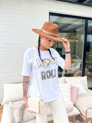 Wit Rock & Roll T-shirt met Panterprint