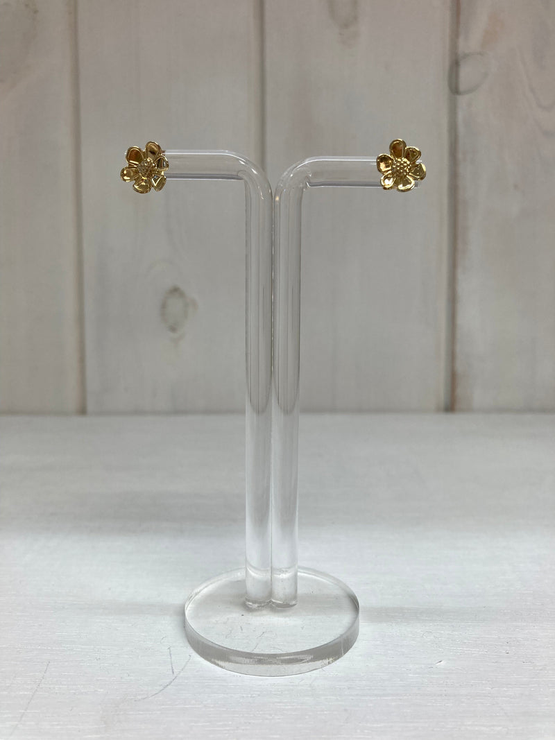 Golden Daisy Oorstuds – Bloemoorbellen Goud