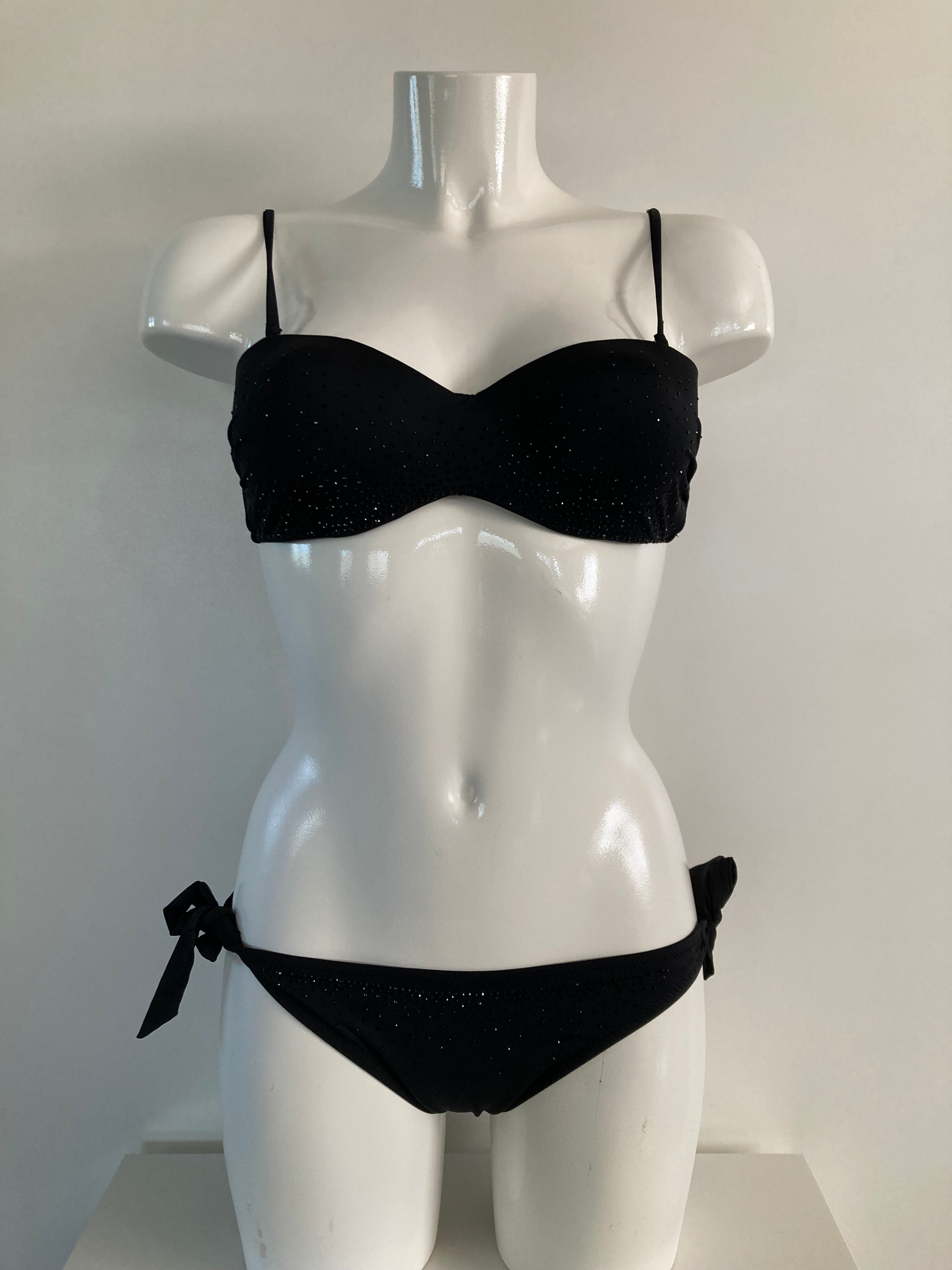 Push up bikini sexkiss black glitter