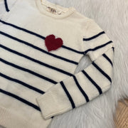 Meisjes Trui Gestreept met Hartje – Zachte Kindertrui – Outlet