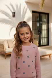 Meisjes Trui met Hartjes – Zachte Kindertrui – Outlet