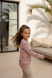 Meisjes Trui met Hartjes – Zachte Kindertrui – Outlet