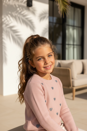Meisjes Trui met Hartjes – Zachte Kindertrui – Outlet