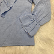 Mini Mignon Lichtblauwe Meisjesblouse met Ruches