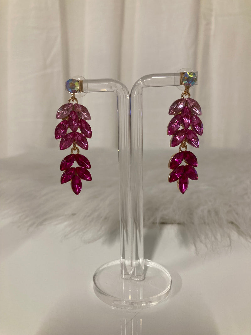 Fuchsia Royale Oorbellen – Luxe Kristal Statement Earrings