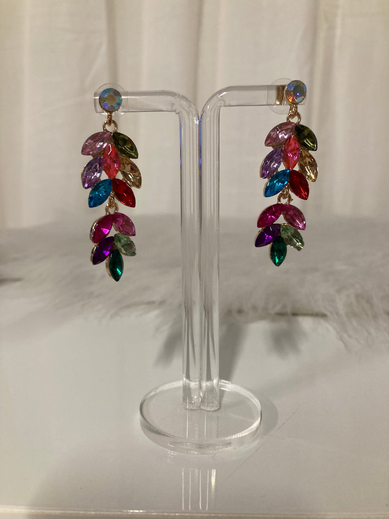 Rainbow Luxe Kristal Oorbellen – Multicolor Statement Earrings
