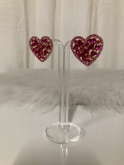 Ruby Heart Luxe Oorstuds – Kristallen Hart Oorbellen
