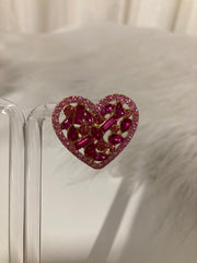 Ruby Heart Luxe Oorstuds – Kristallen Hart Oorbellen