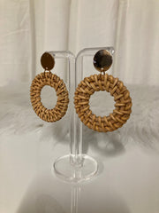 Ibiza Circle Rattan Oorbellen – Boho Chic Statement