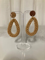 Boucles d'oreilles Ibiza Drop en rotin – Style bohème chic affirmé