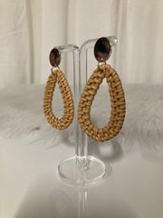 Boucles d'oreilles Ibiza Drop en rotin – Style bohème chic affirmé