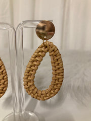 Boucles d'oreilles Ibiza Drop en rotin – Style bohème chic affirmé