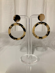 Monaco Tortoise Hoops – Beige Statement Oorbellen