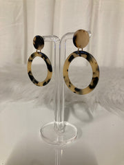Monaco Tortoise Hoops – Beige Statement Oorbellen