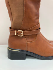 JM Diamond Annesophie Dameslaarzen Camel – Hoge Laarzen met Stretch