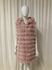 Manteau sans manches avec capuche sans manches Roze