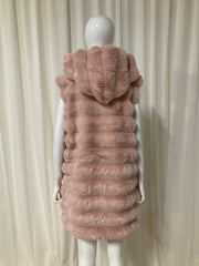 Manteau sans manches avec capuche sans manches Roze
