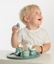 Label Label Houten Theeservies Blauw – Tea Set | Outlet
