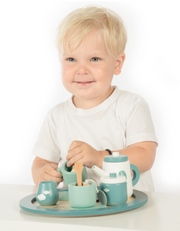 Label Label Houten Theeservies Blauw – Tea Set | Outlet