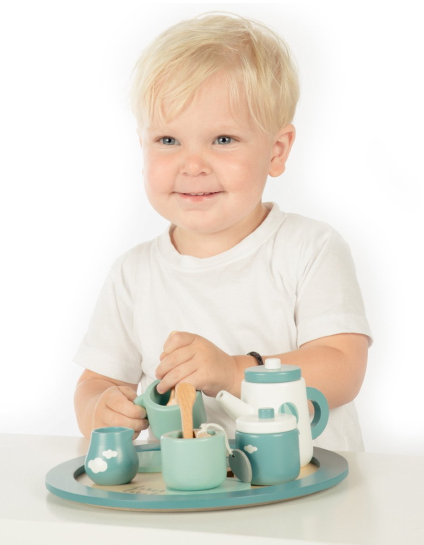 Label Label Houten Theeservies Blauw – Tea Set | Outlet