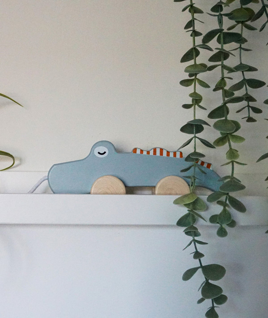Tryco Houten Trekfiguur Krokodil – Houten Speelgoed Outlet