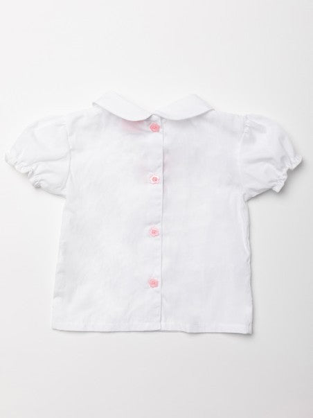 Rock A Bye Baby Roze Geruit Baby Setje met Romper, Blouse en Strikjes
