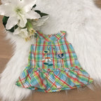 Gekleurd jurkje met pampeerbroekje flamingo