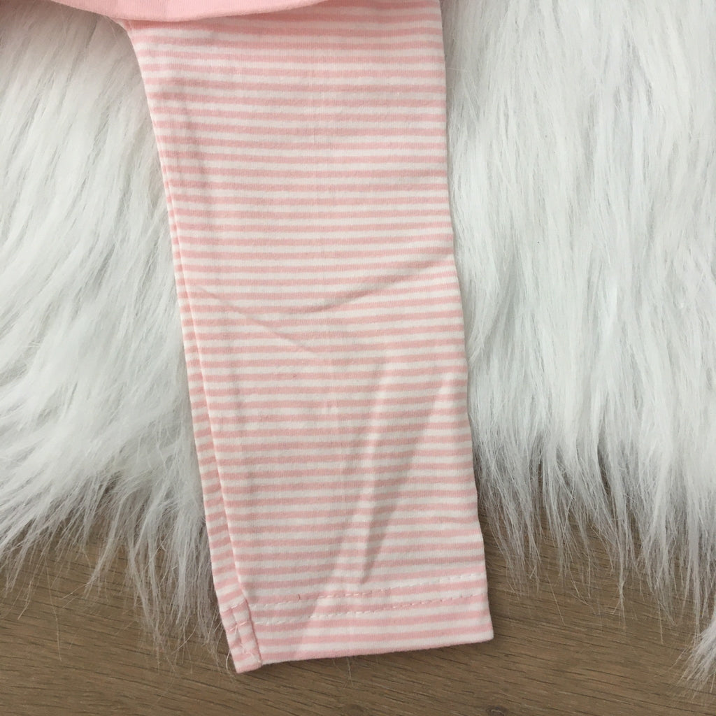 Legging met rokje lichtroze/wit