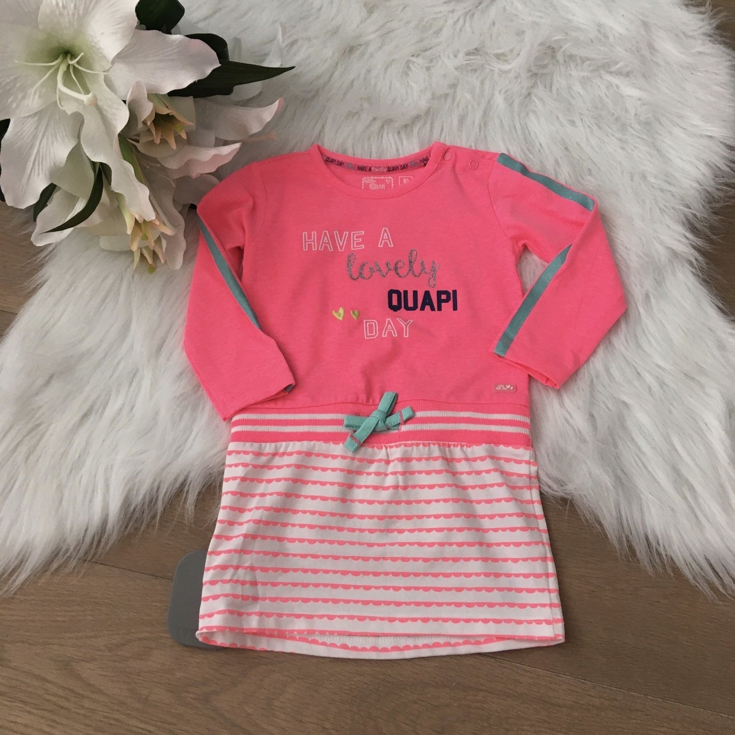 Quapi Jurkje Lovely Day Roze – Meisjes Sweatjurk