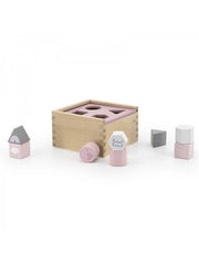 Label Label Houten Vormenstoof Roze – Shape Sorting Box | Outlet
